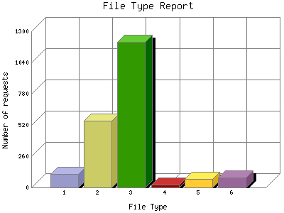 File Type Report: Number of requests by File Type.